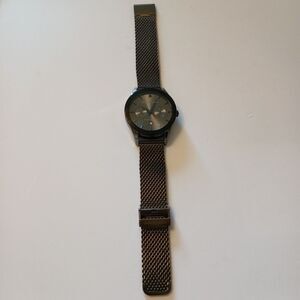 Geoffrey Beene Men's Blue Sapphire Gunmetal Mesh Band Date Indicator Watch